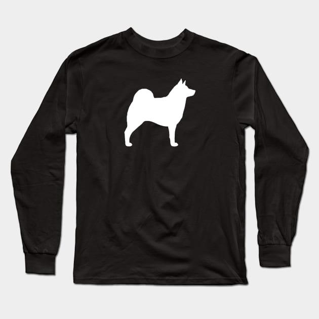 Norwegian Elkhound Silhouette Long Sleeve T-Shirt by Coffee Squirrel